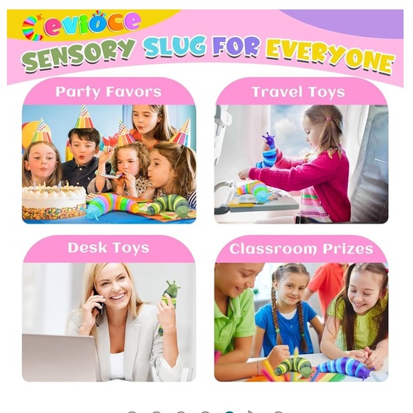 NEW Cevioce 3 PCS Fidget Sensory Toys Slug for Adults & Kids - Picture 3 of 10